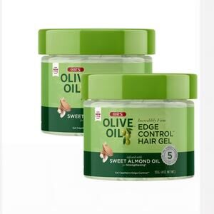 2-Pack ORS Olive Oil Edge Control Hair Gel Sweet Almond Oil 4oz Each Extra Hold
